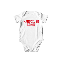 White bodysuit with 'NARODIL SE SOKOL