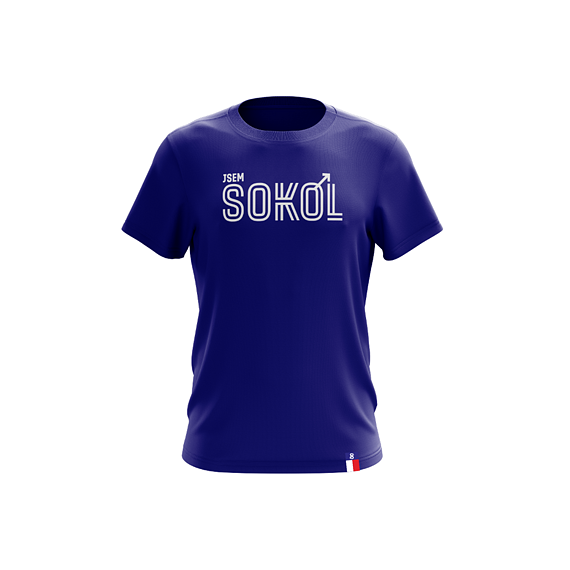 Tričko Sokol Jsem sokol logo modré dětské