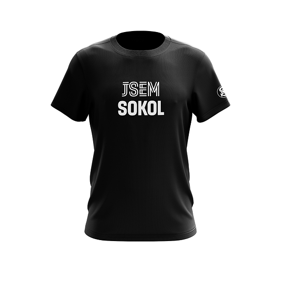 Triko JSEM SOKOL černé unisex